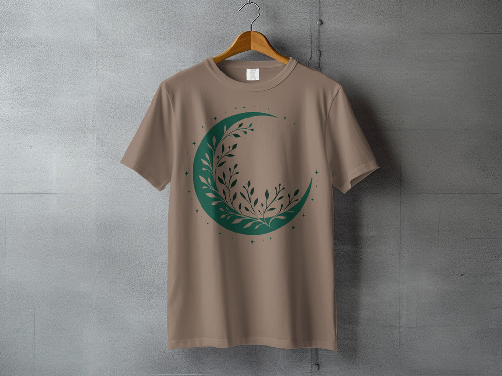 Green Leafy Crescent Moon Stars Design Taupe product type
Crescent Moon
Leafy Design
Botanical Art
Celestial Moon
Green Moon
Stars Sparkle
Nature Inspired
Moon Phases
Earthy Tone
Dark Green
Taupe Shirt
Boho Style
Lunar Graphic
Mystic Design
Woodland Theme
Foliage Print
Organic Motif
Spiritual Art
Moon Lover
Unique Design
