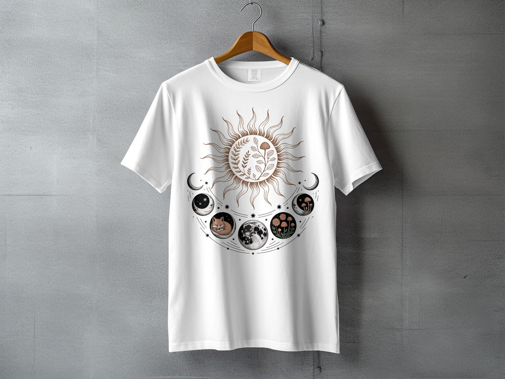 Celestial Sun Moon Fox Mushroom Floral Design product type