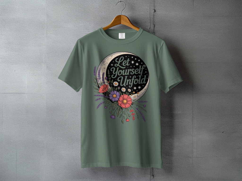 Let Yourself Unfold Moon Floral Design Inspirational Stars product type
Let Yourself Unfold
Moon Design
Floral Graphic
Inspirational Quote
Botanical Art
Celestial Theme
Positive Vibes
Self Growth
Nature Inspired
Starry Night
Unique Tee
Artistic Print
Bohemian Style
Garden Flowers
Spiritual Tee
Bloom Energy
Crescent Moon
Peaceful Design
Graphic Apparel
Empowerment Message
