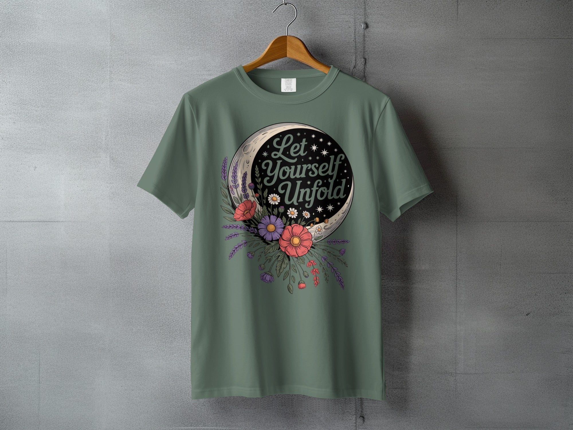 Let Yourself Unfold Moon Floral Design Inspirational Stars product type
Let Yourself Unfold
Moon Design
Floral Graphic
Inspirational Quote
Botanical Art
Celestial Theme
Positive Vibes
Self Growth
Nature Inspired
Starry Night
Unique Tee
Artistic Print
Bohemian Style
Garden Flowers
Spiritual Tee
Bloom Energy
Crescent Moon
Peaceful Design
Graphic Apparel
Empowerment Message