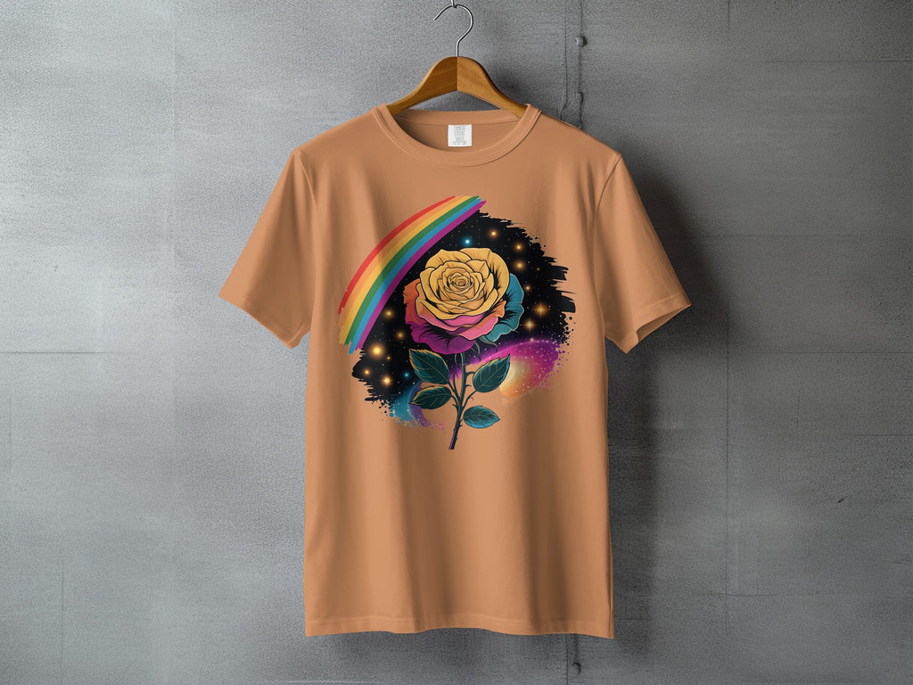 Colorful Rainbow Rose Galaxy Stars T-Shirt product type