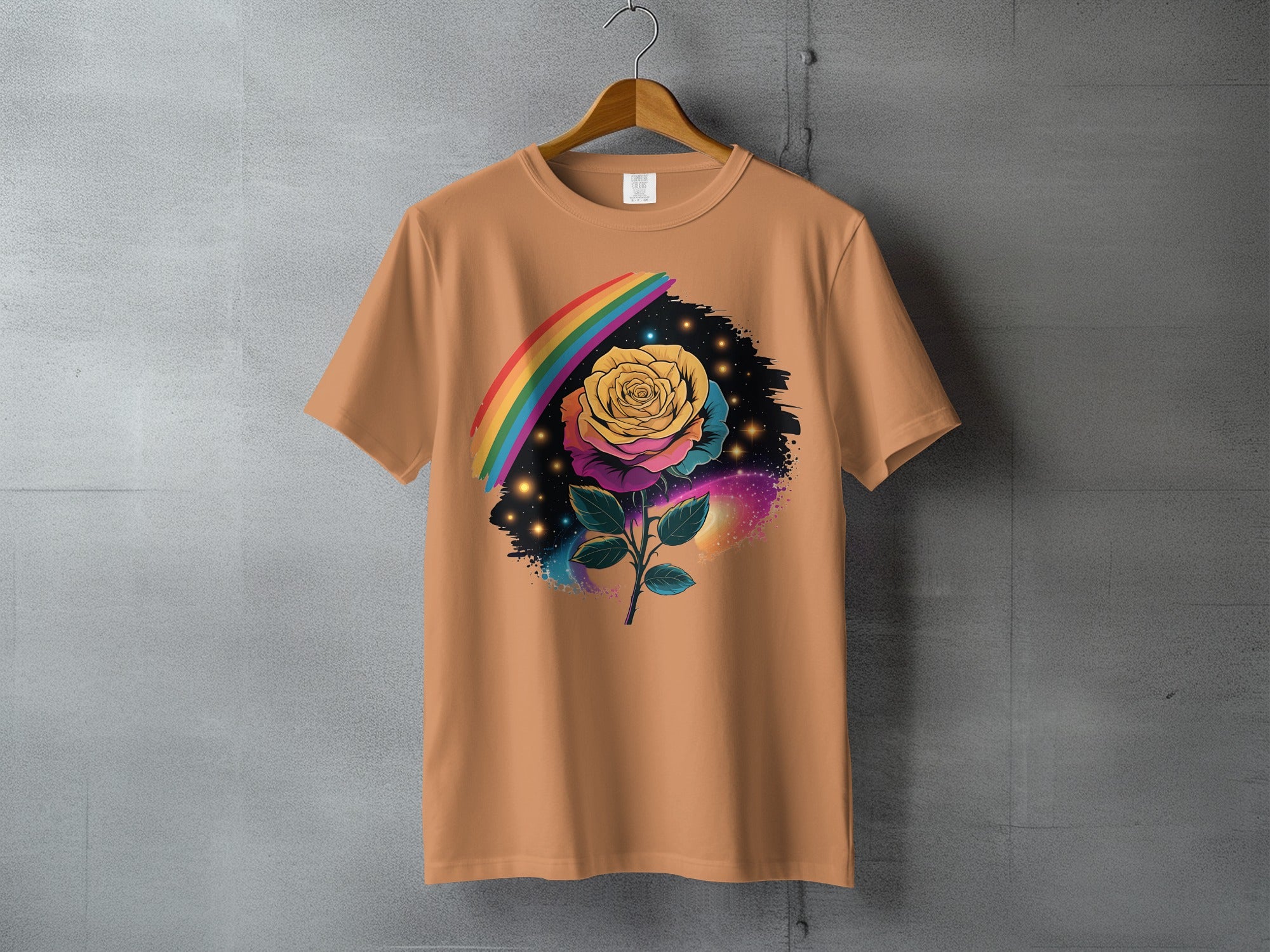 Colorful Rainbow Rose Galaxy Stars T-Shirt product type
