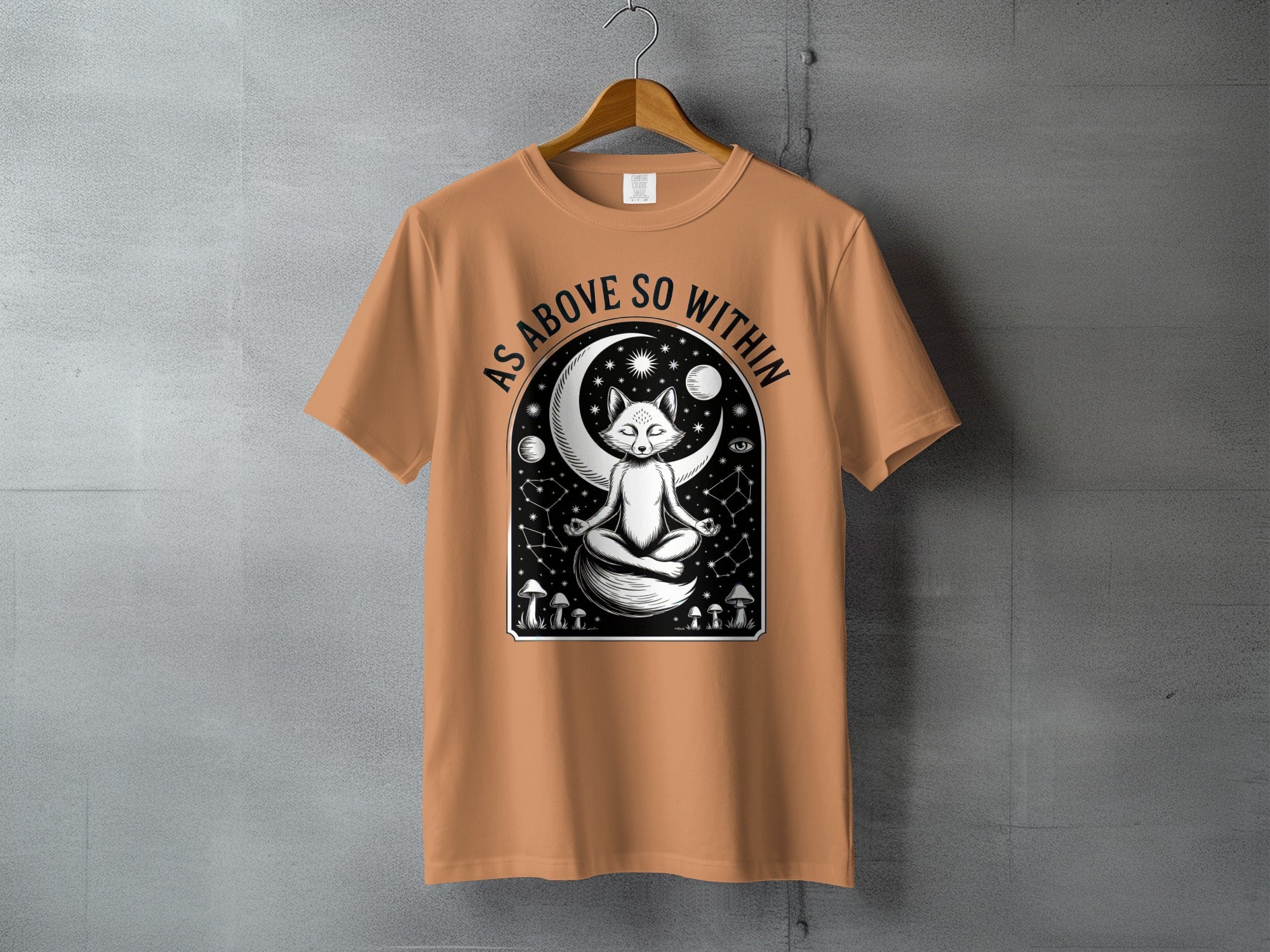 Meditating Fox Moon Stars AS ABOVE SO WITHIN product type
