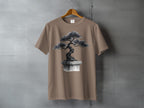 Japanese Bonsai Tree Art Print Ink Style Taupe product type