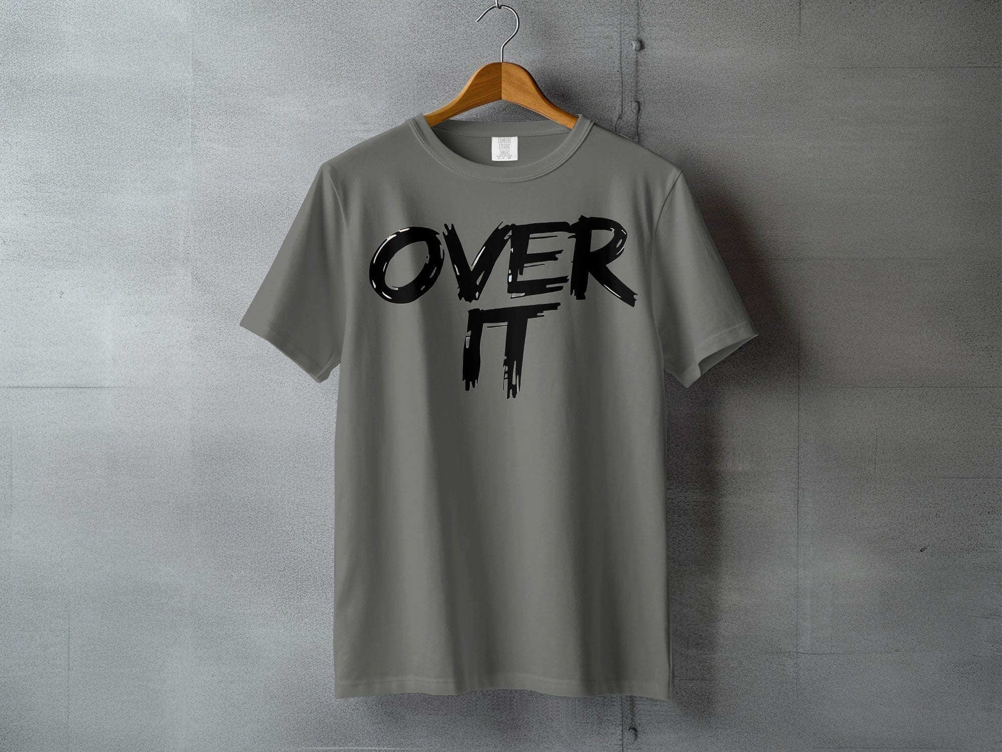 Gray OVER IT black slogan shirt product type