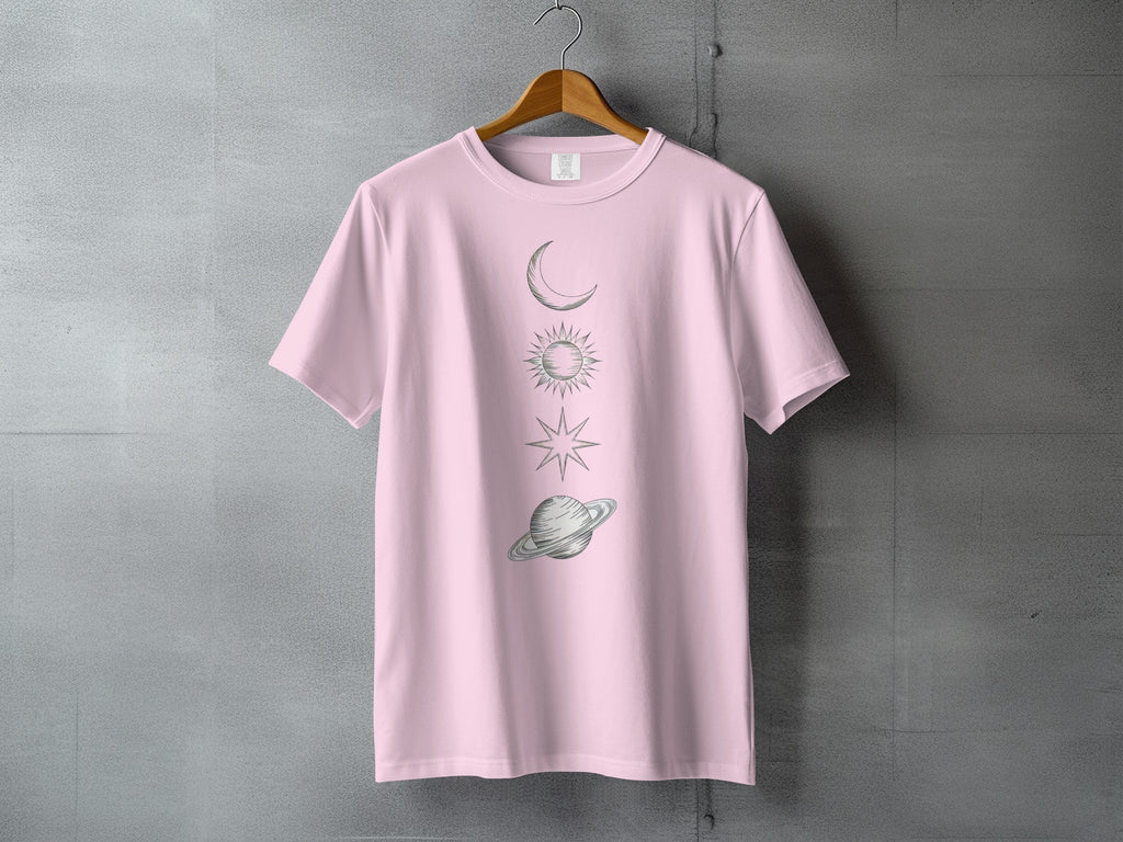 Pink Celestial Bodies Print T-shirt product type