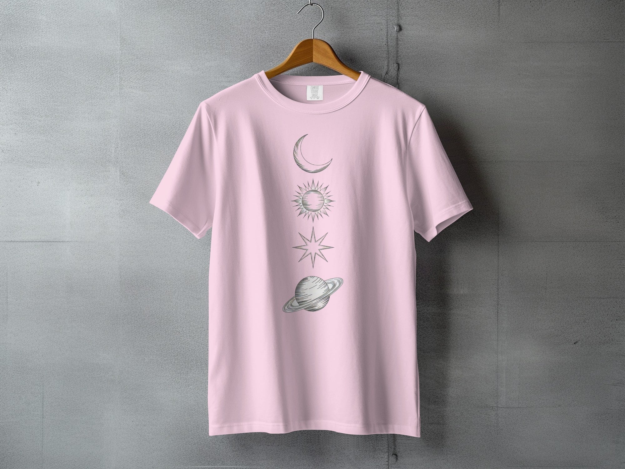 Pink Celestial Bodies Print T-shirt product type