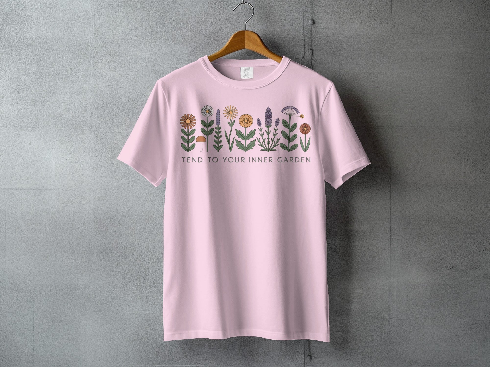 Pink Floral Botanical TEND TO YOUR INNER GARDEN T-Shirt product type
