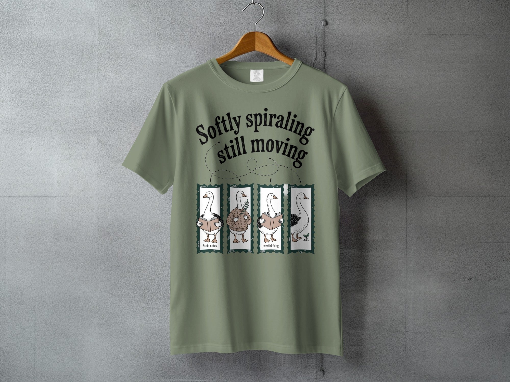 Softly spiraling still moving Stoic notes overthinking product type