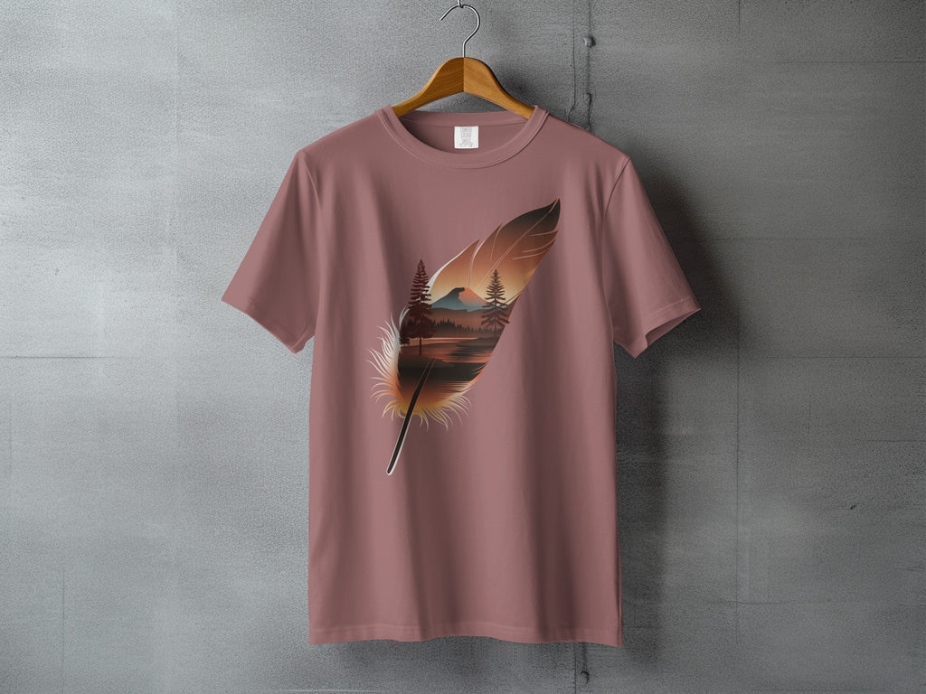 Nature Landscape Scene Feather Sunset View T-Shirt product type