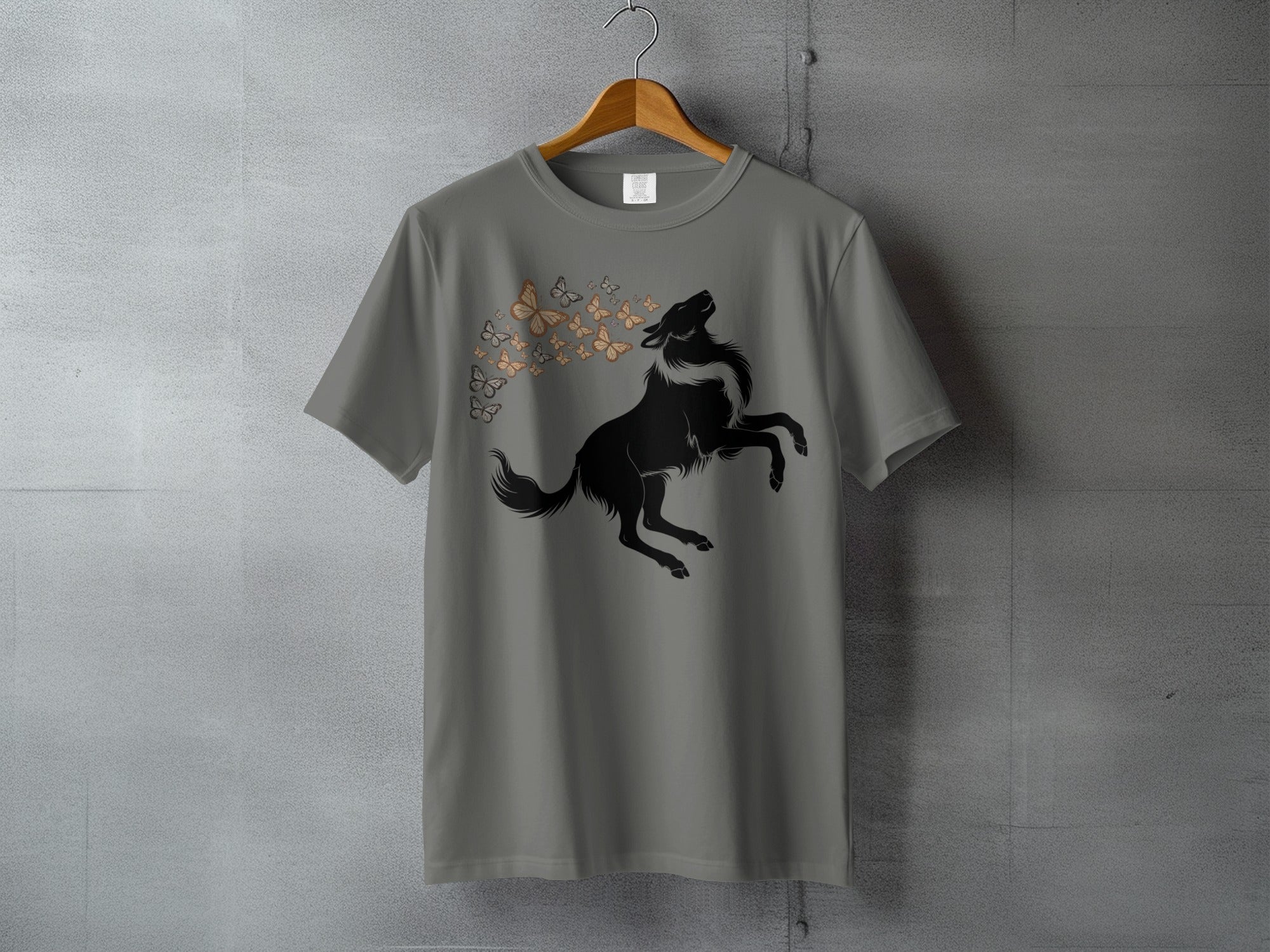 Howling Wolf Silhouette Butterfly Dream Graphic product type
Wolf
Butterfly
Howling Wolf
Animal Design
Wildlife Art
Nature Theme
Mystic Creature
Spirit Animal
Silhouette Art
Fantasy Design
Graphic Tee
Boho Style
Tribal Wolf
Dreamy Design
Animal Lover
Forest Creature
Elegant Print
Unique Graphic
Grey Apparel
Insect Art