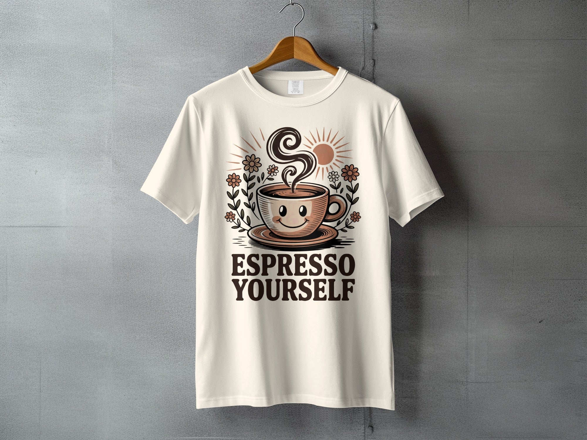 Espresso Yourself Smiley Coffee Cup Sun Flowers product type