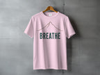 Pink Mountain Outline BREATHE Design Unique T-Shirt product type