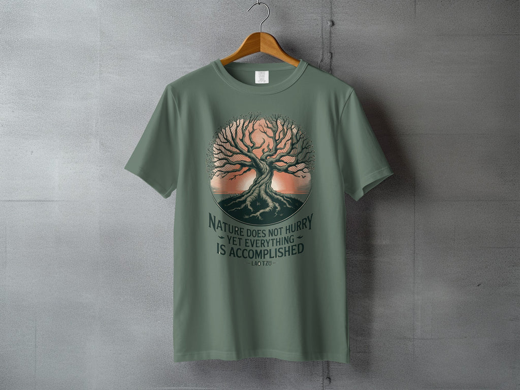 Sage Green Nature Does Not Hurry Yet Accomplished T-shirt